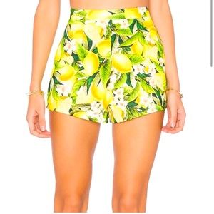 Show Me Your MuMu Martine Citrus Stretch Lemon Print Shorts Medium